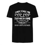 Funny Pop Pop Dad Shirt Valentine Fathers Day Christmas in Black - back view