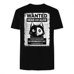 Schrödinger's Cat Wanted Dead And Alive Physics Physicist T-Shirt in Black - back view
