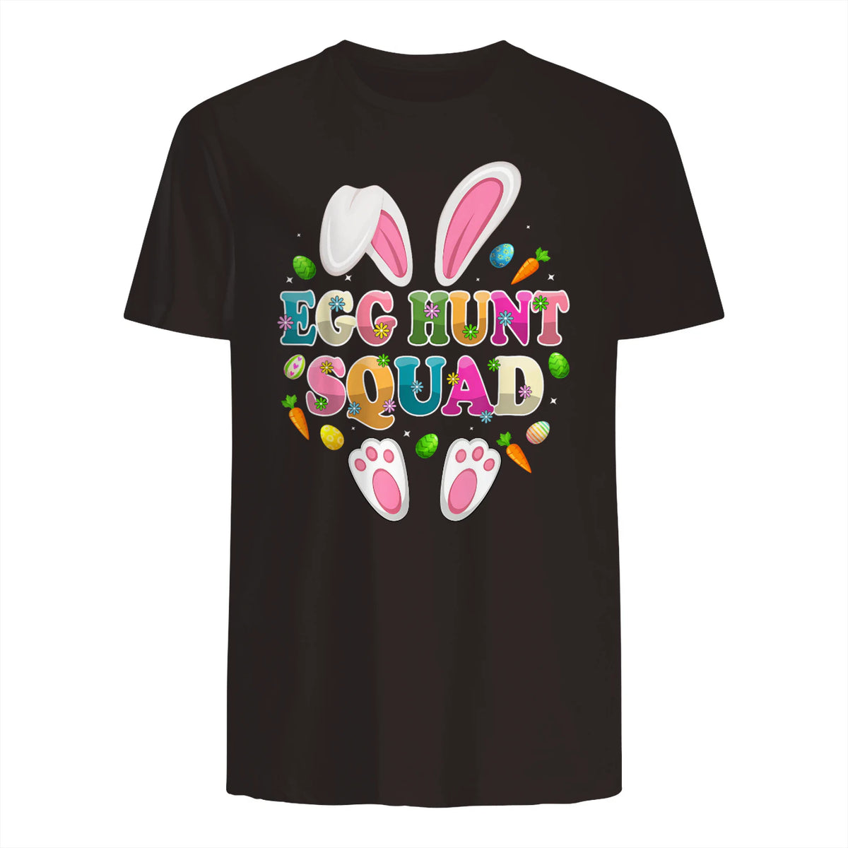 Egg Hunt Squad Bunny Happy Easter Day in Dark Chocolate - back view