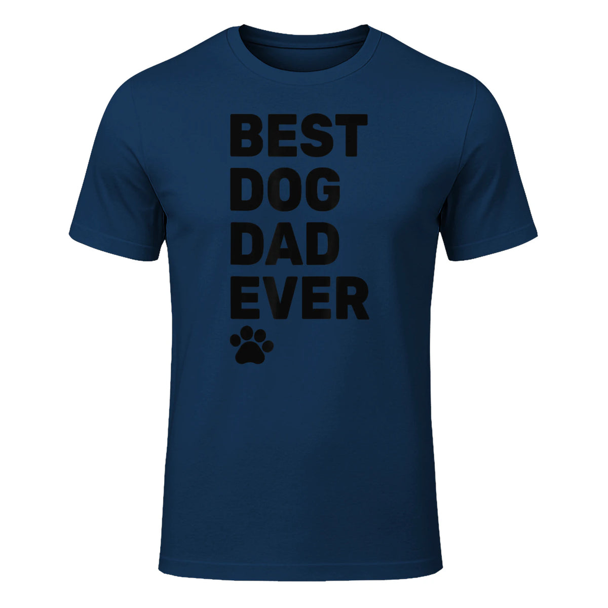 Best Dog Dad Ever – Vintage Dog Daddy – Retro Doggy Father in Navy - front view