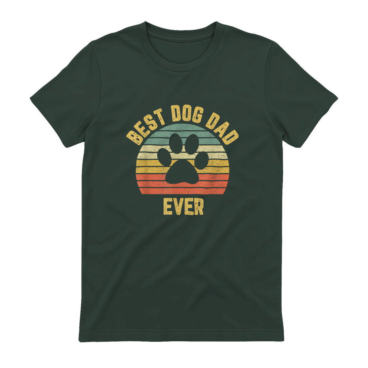 Vintage Dog Dad Cool Father's Day Gift Retro in Forest Green - back view