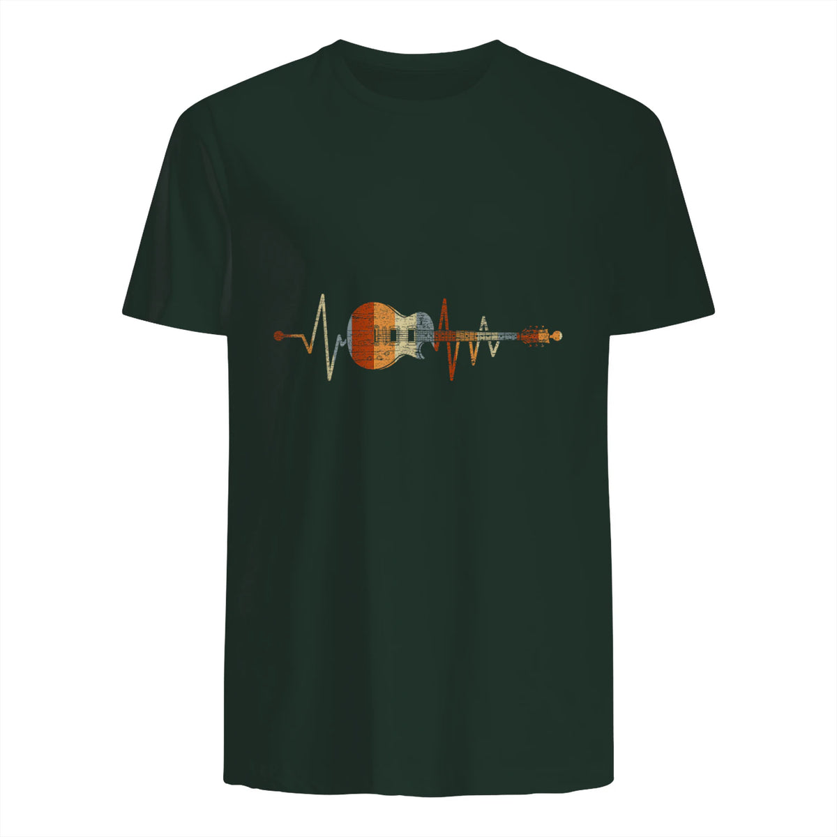 Music Guitarist Heartbeat Guitar in Forest Green - back view