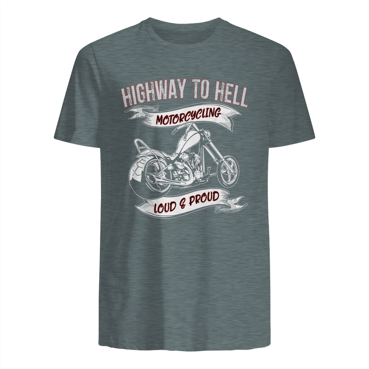 Highway to Hell Motorradfahrer Biker Motorrad Männer in Dark Heather - back view
