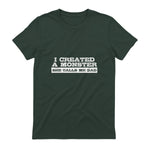 Funny Tshirt Gift for Dad from Daughter First Father's Day in Forest Green - back view