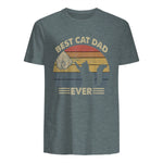Best Cat Dad Ever T-Shirt in Dark Heather - back view
