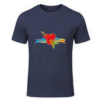 Tom Petty and The Heartbreakers Classic Logo T-Shirt in Heather Navy - front view