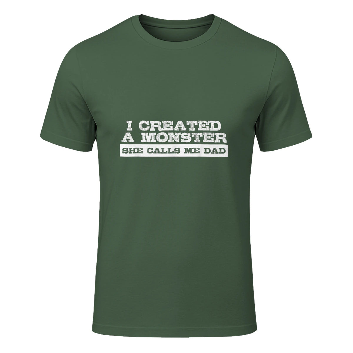 Funny Tshirt Gift for Dad from Daughter First Father's Day in Military Green - front view