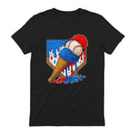 Distressed Baseball Boys Ice Cream Drip Baseball Boys Youth T-Shirt in Black - back view