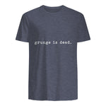 Chemises de soirée rock des années 90 Grunge Is Dead Novelty Saying Funny in Heather Navy - back view