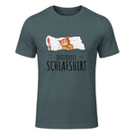 Süße Katzen & Haustier Geschenkideen Offizielles Schlafshirt Katze Schlafanzug Katzen in Dark Heather - front view