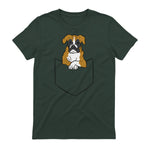 Chien Boxer dans la poche Chien Boxer in Forest Green - back view