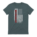 Best Dog Dad Ever American Flag Gift for Best Father in Dark Heather - back view
