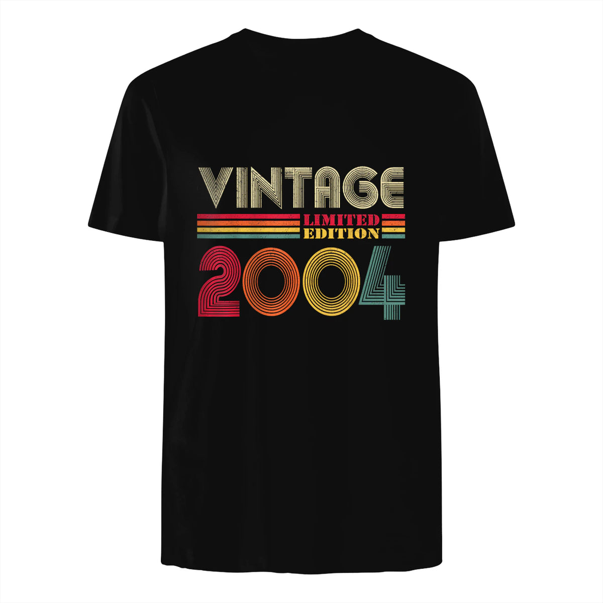 Vintage Twentieth Birthday Gift T-Shirt in Black - back view