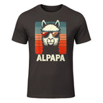 Bester Papa Alpapa Alpaka Frischgebackener Papa Vatertag T-Shirt in Dark Chocolate - front view