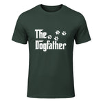The Dogfather T-Shirt Dad Fathers Day Gift Dog Lover in Forest Green - front view