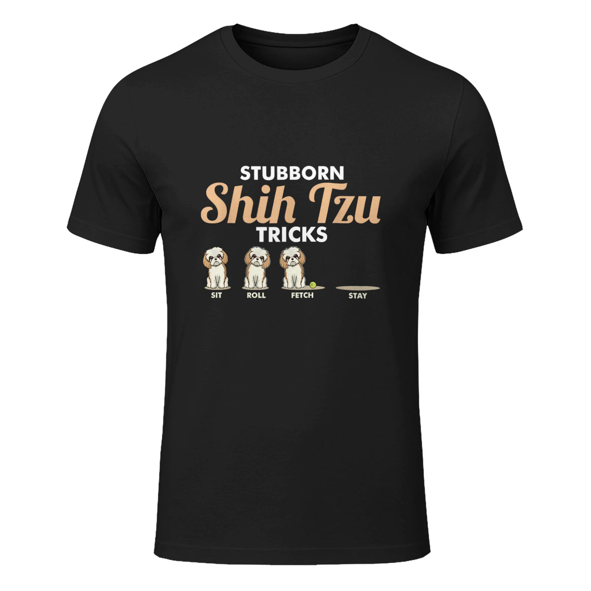 Funny Shih Tzu Trick Dog Lover in Black - front view