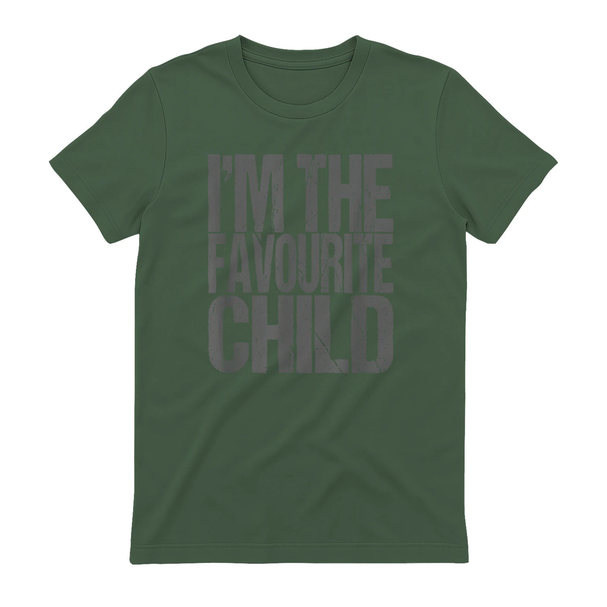 Funny I'm The Favourite Child Siblings in Military Green - back view