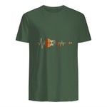 Music Guitarist Heartbeat Guitar in Military Green - back view