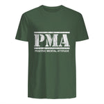 Attitude mentale positive. PMA in Military Green - back view