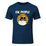 Ew, People - Funny Cat Lover Gift T-Shirt in Navy - front view