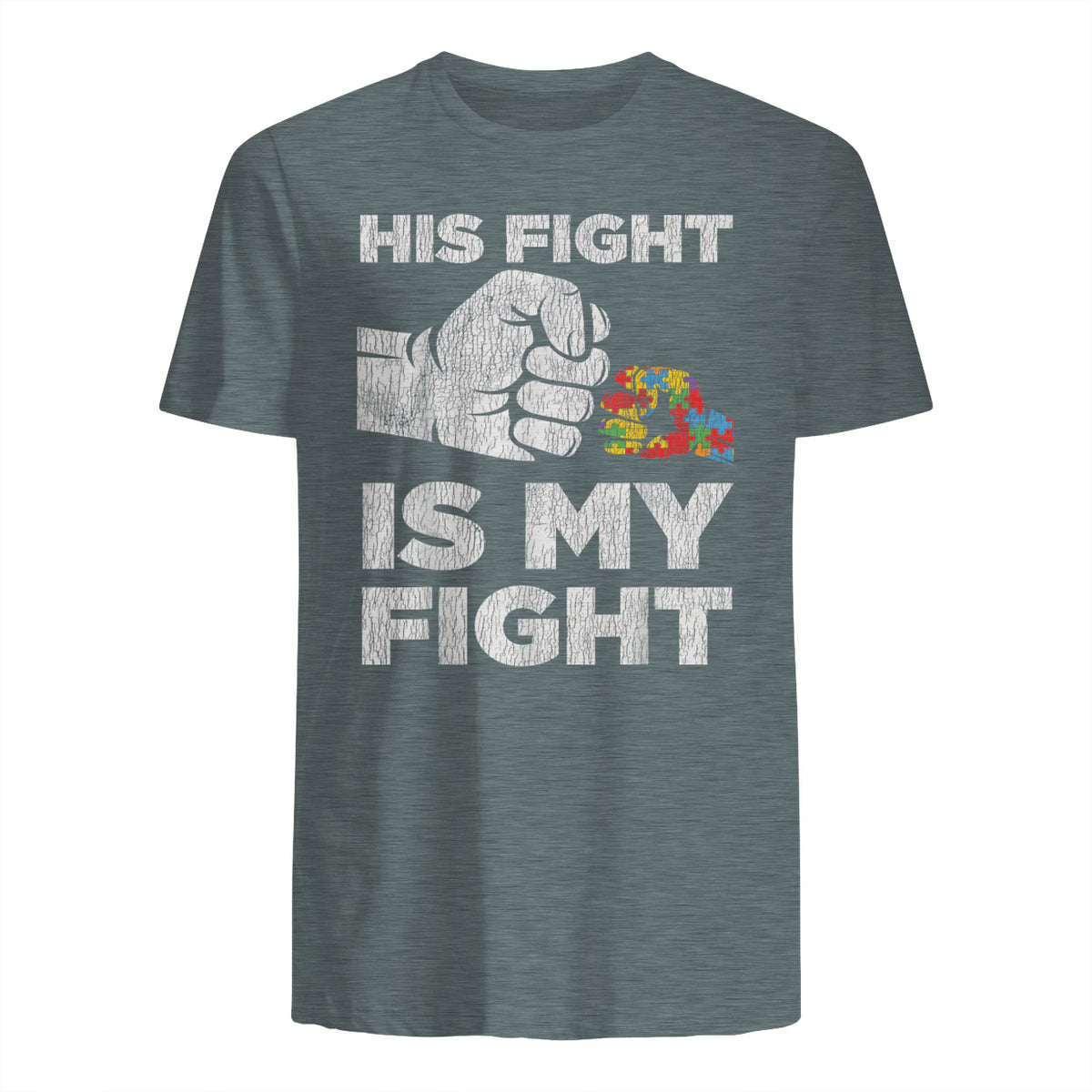 Autism Awareness for Parents of Autistic Kids T-Shirt in Dark Heather - back view
