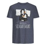 Offizielles Schlafshirt Pinguin Schlafanzug Penguin Kurzarm in Heather Navy - back view