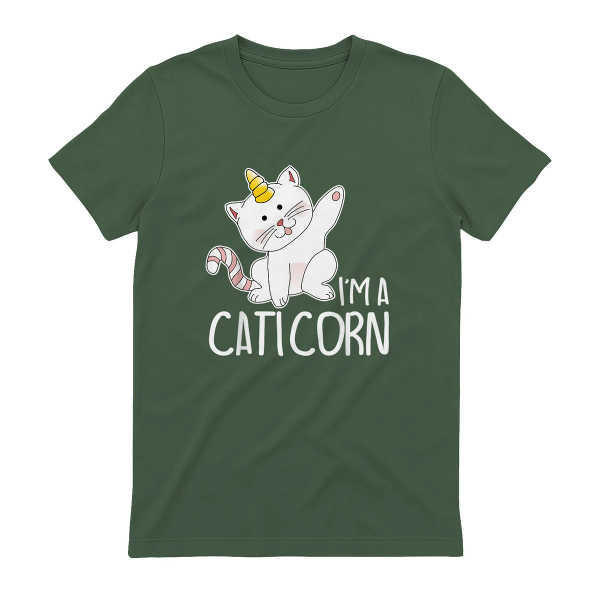 Chats Licorne I Chaton doux I Licorne I Chats in Military Green - back view