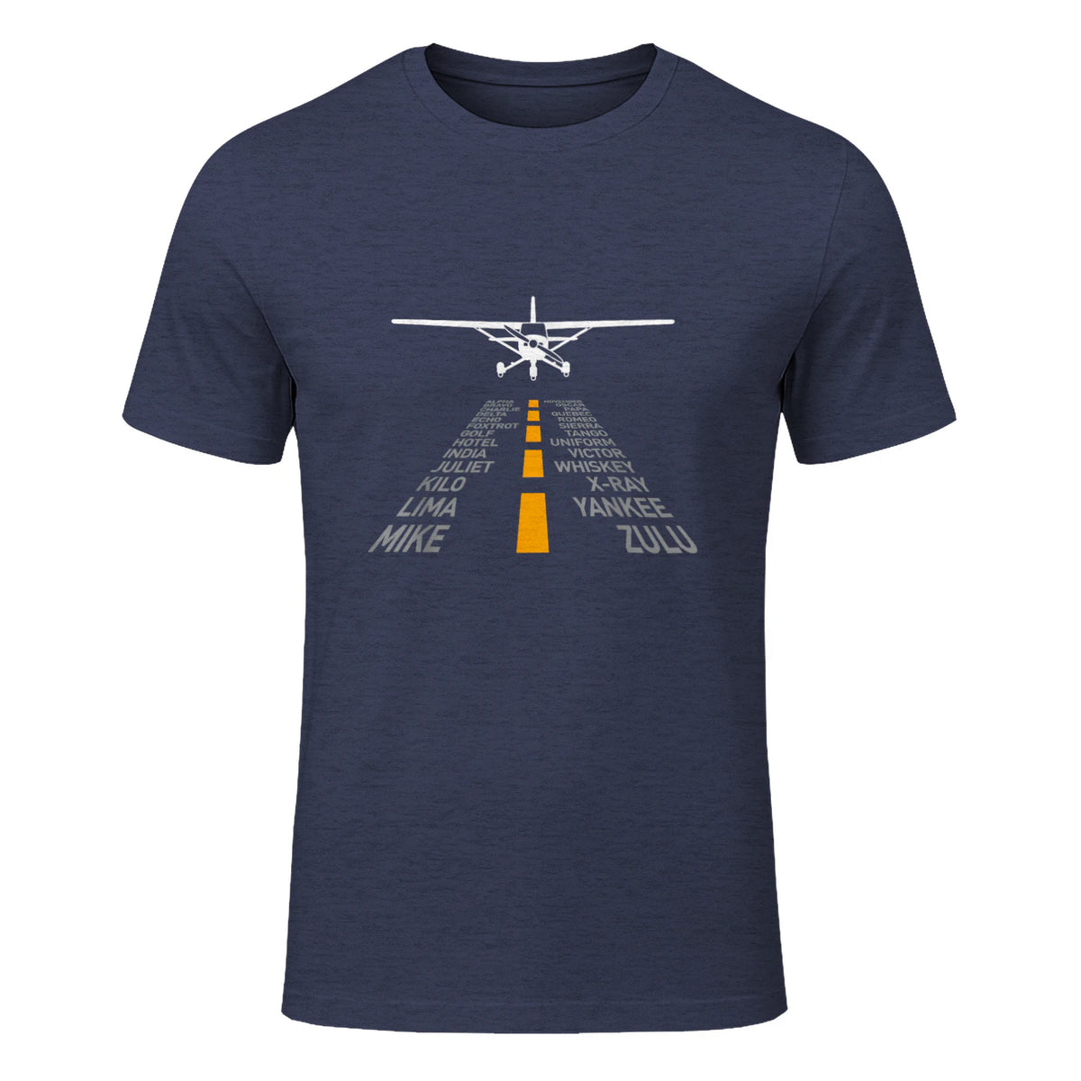 Avion RC Pilot Aéroport Piste Phonetic Alphabet Petit Avion in Heather Navy - front view