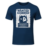 Schrödinger's Cat Wanted Dead And Alive Physics Physicist T-Shirt in Navy - front view