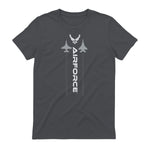 US Air Force with Logo T-Shirt in Charcoal - back view