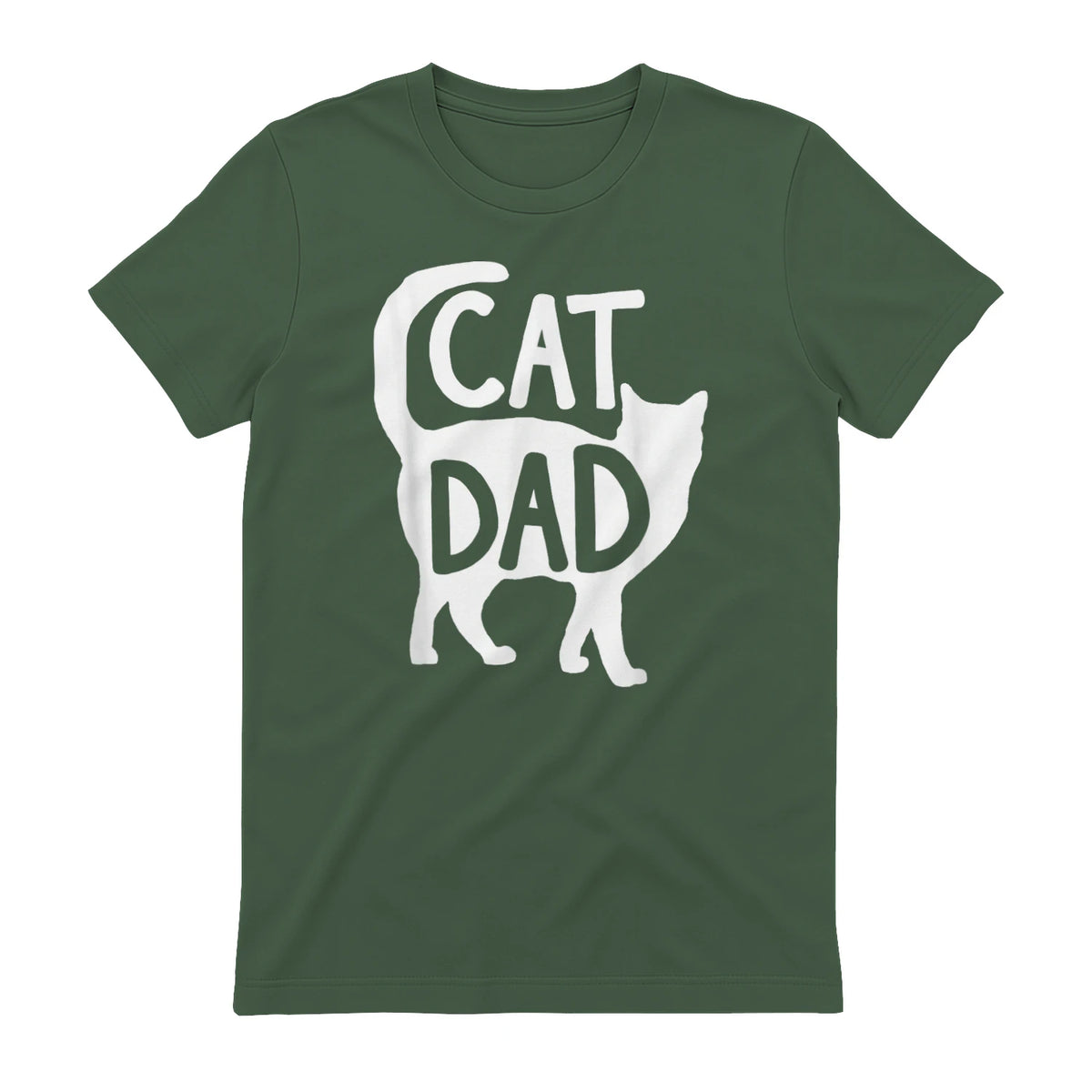 Best Cat Dad Fathers Day Men Kitty Daddy Papa Christmas Meow in Military Green - back view