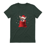 Chihuahua Motif de Noël - Mignon Mignon Xmas Neige Chiwawa in Forest Green - back view