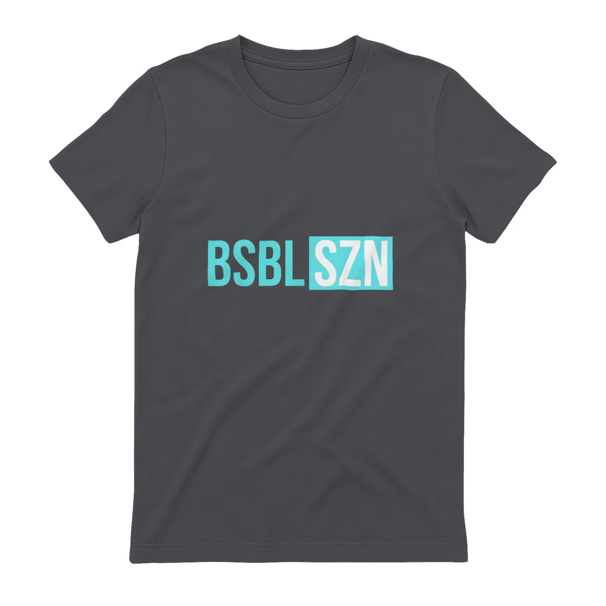 BSBL SZN Baseball Season Game Day Boys Girls Youth T-Shirt in Charcoal - back view