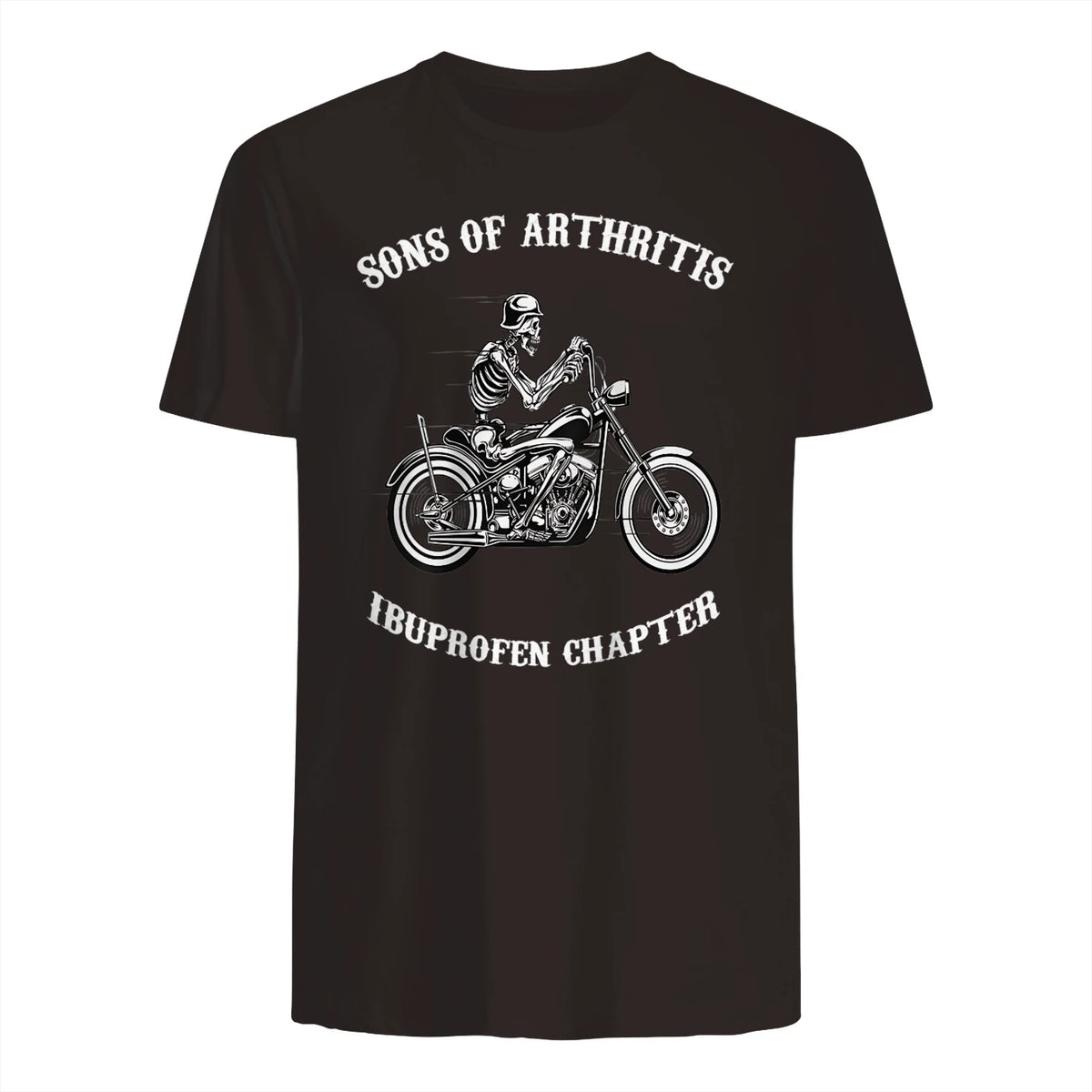 Sprüchewerkstatt Sons mit Arthritis Ibuprofen Chapter Motorradfahrer für Herren, Schwarz, in Dark Chocolate - back view