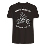 Sprüchewerkstatt Sons mit Arthritis Ibuprofen Chapter Motorradfahrer für Herren, Schwarz, in Dark Chocolate - back view