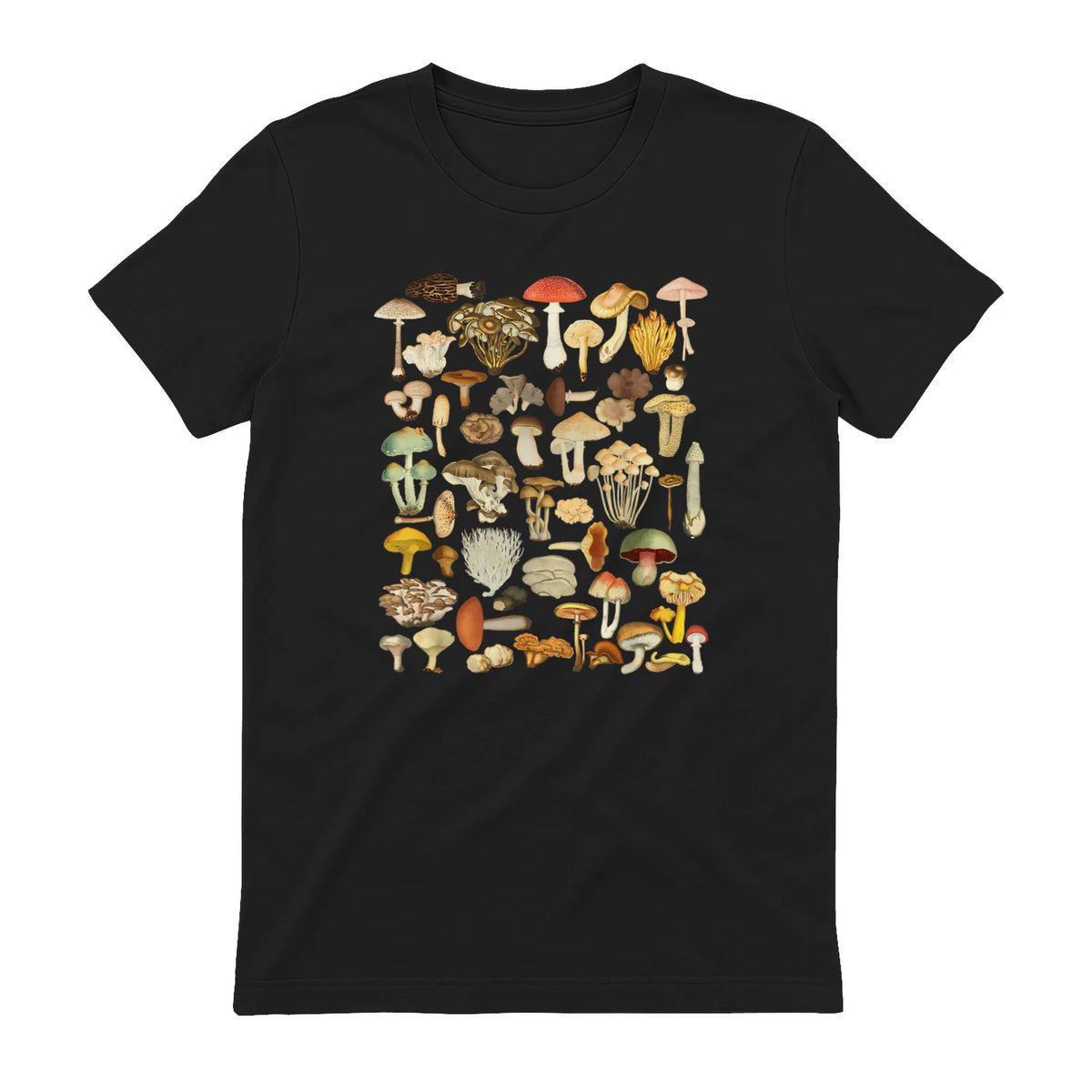 Mushroom Shirt Mycology Fungi Foraging Mushroom Whisperer in Black - back view