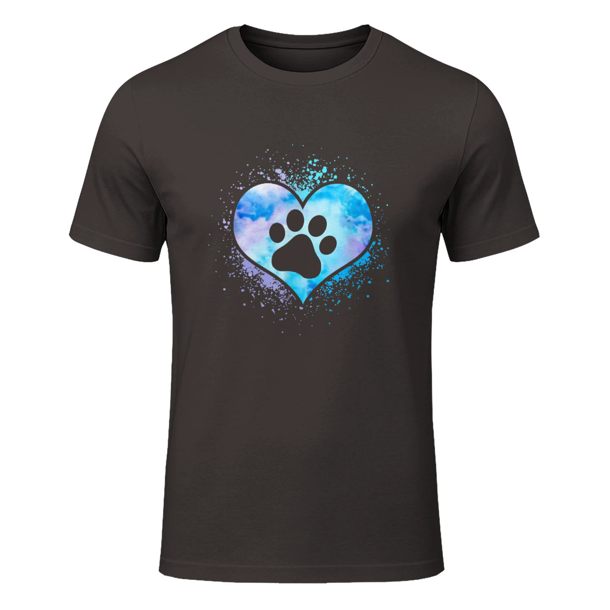 chien patte dans le coeur chien amoureux animal de compagnie in Dark Chocolate - front view
