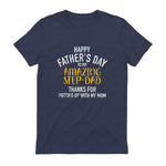 Happy father's day step dad in Heather Navy - back view