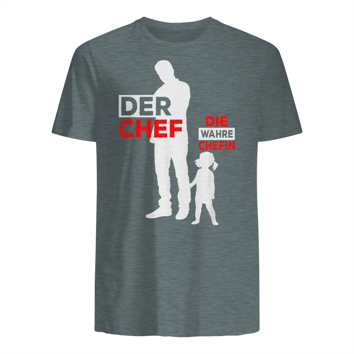 Vater Tochter Partnerlook Vatertag Papa Tochter in Dark Heather - back view