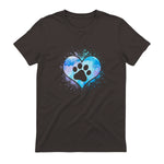 chien patte dans le coeur chien amoureux animal de compagnie in Dark Chocolate - back view