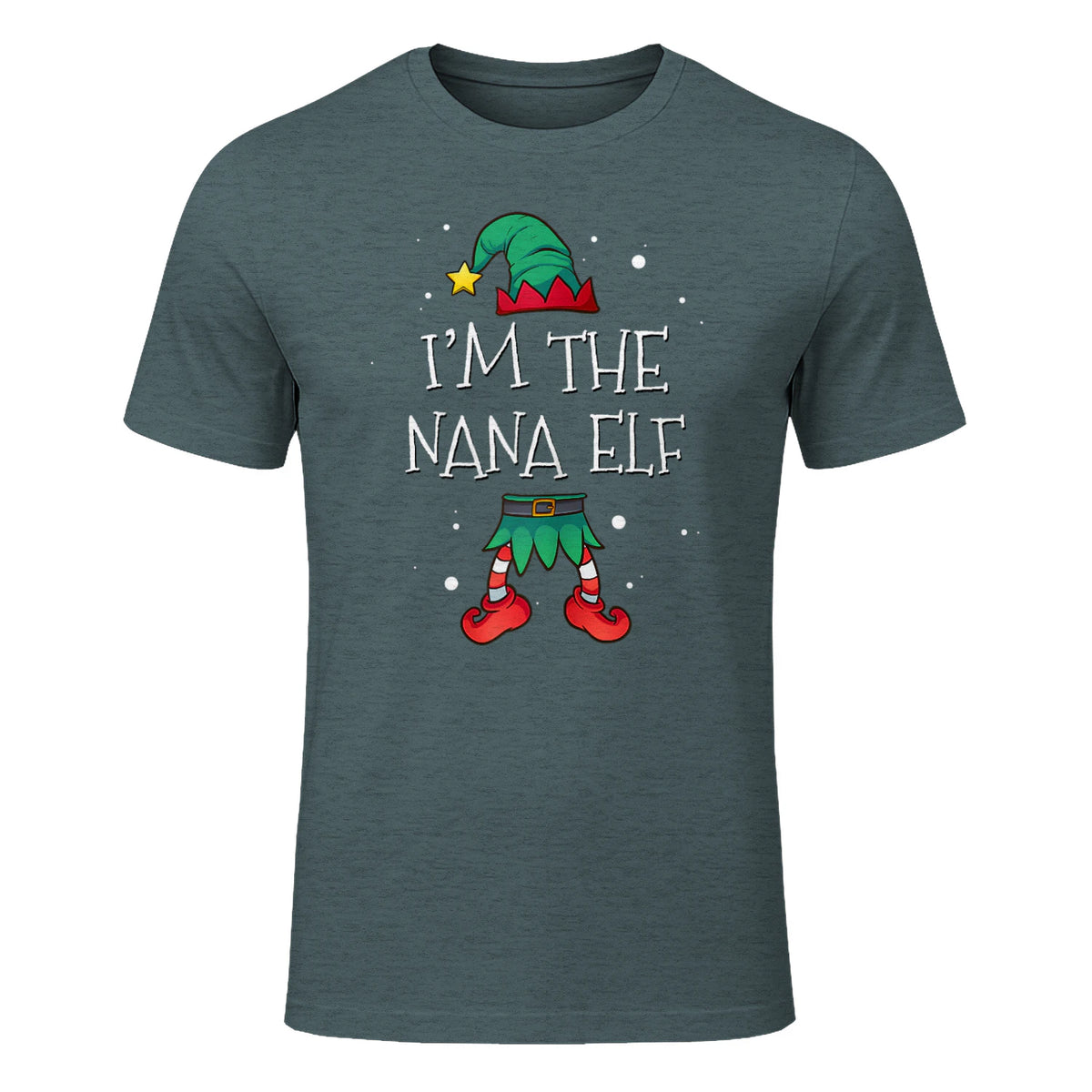 I'm The Nana Elf Shirt Matching Family Outfits Christmas in Dark Heather - front view