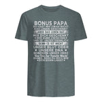 Bonus Papa du hast mir zwar nicht das leben geschenkt Spruch in Dark Heather - back view
