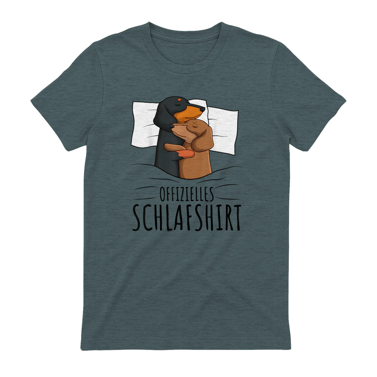 Offizielles Schlafshirt Dackel Hund Dachshund Teckel in Dark Heather - back view