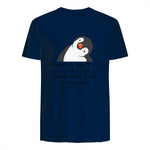 Funny Penguins T-Shirt Women and Chilldren Gift T-Shirt UK in Navy - back view