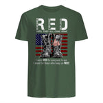 On Friday We Wear Red Military R.E.D Friday Military Remember Everyone Deployed Unisex-Adults US Flag T-Shirt Black Smal in Military Green - back view