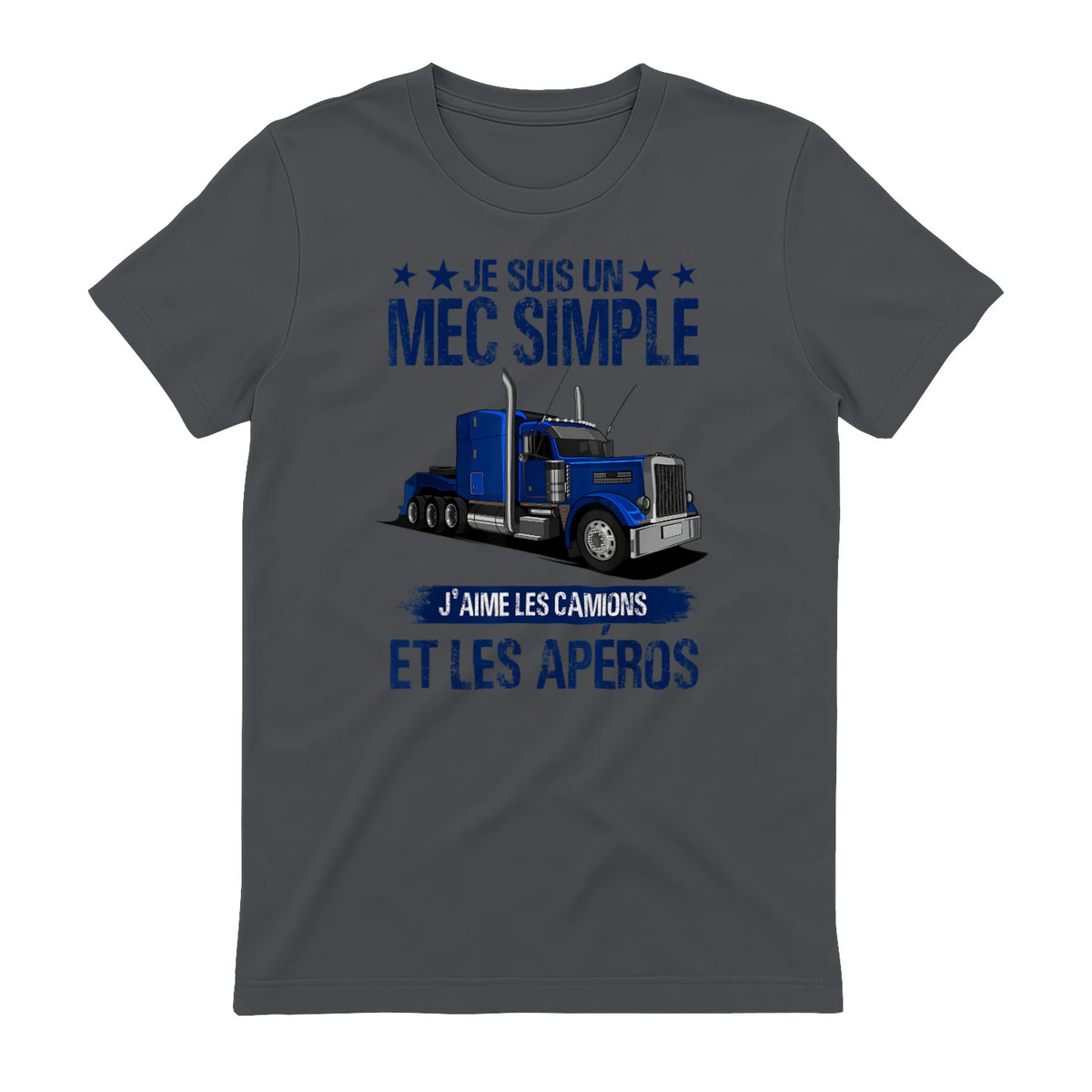 Camion et Routier, mec Simple, Chauffeur Poids Lourds in Charcoal - back view