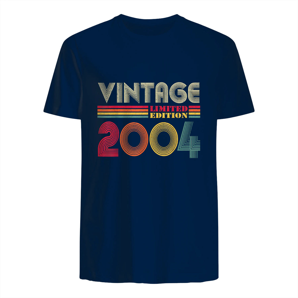 Vintage Twentieth Birthday Gift T-Shirt in Navy - back view
