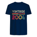 Vintage Twentieth Birthday Gift T-Shirt in Navy - back view