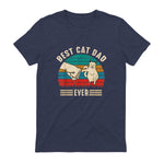Best Cat Dad Ever - Meilleur chat papa jamais chat in Heather Navy - back view