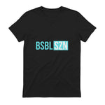 BSBL SZN Baseball Season Game Day Boys Girls Youth T-Shirt in Black - back view
